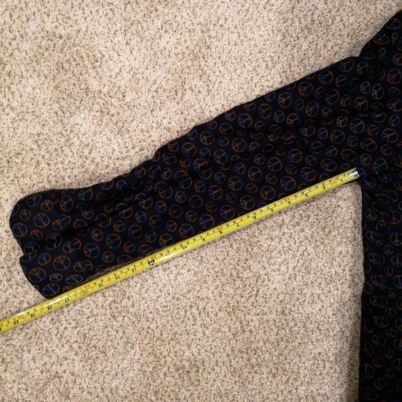 John Lennon shirt men’s size M peace sign long sleeve black + multi color peace - Picture 4 of 6